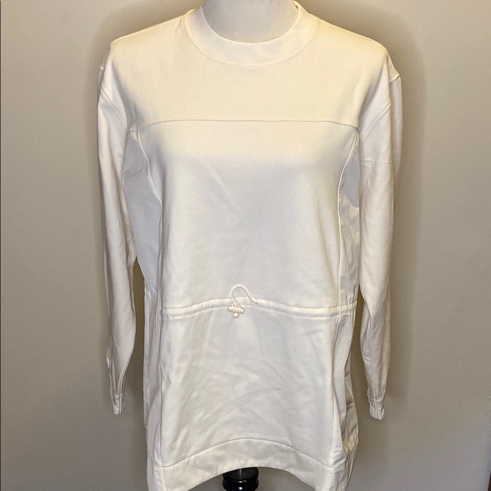 Athleta Cream Boxy Hoodie Sweatshirt